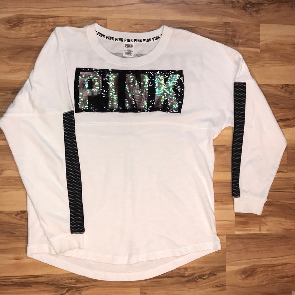 PINK long sleeve sequins sweater